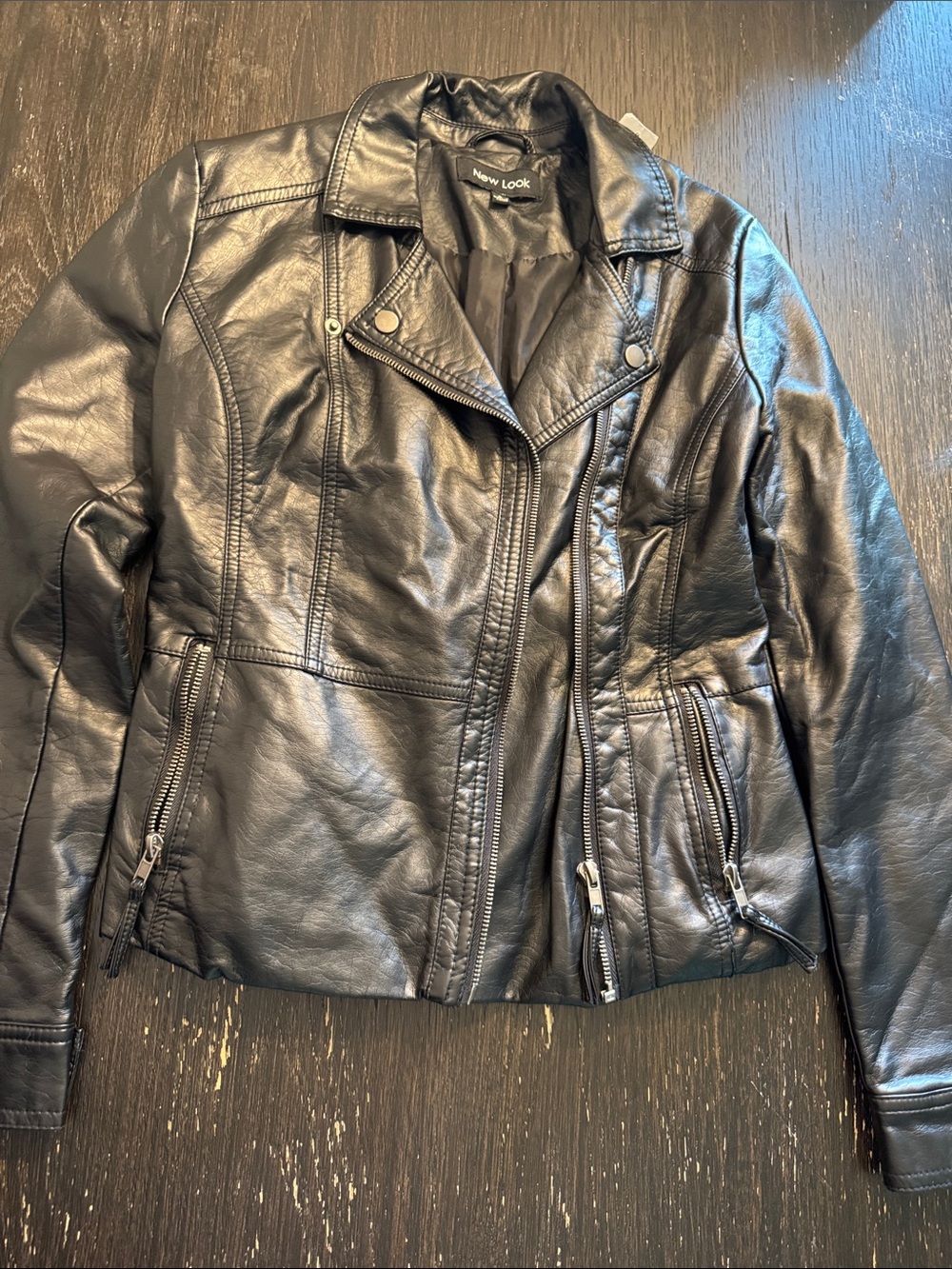 New Look Black Faux Leather Biker Jacket